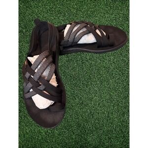 Teva Voya Strappy Sandals Womens Size 11 Black Grey Mush Sole Style 6840 Outdoor